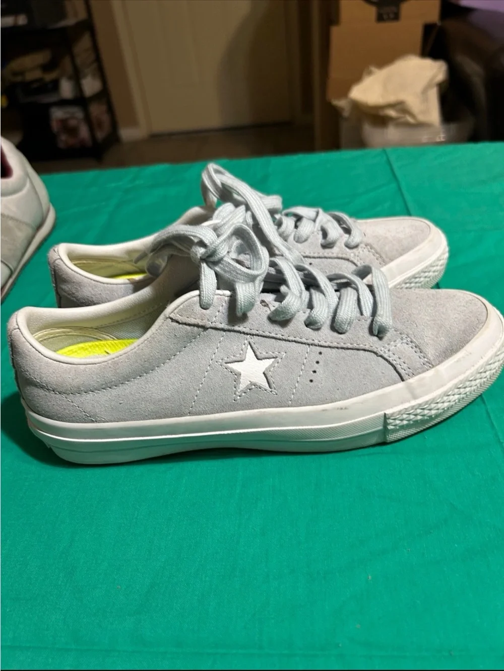 Converse Low Top Sneakers in Light Gray and White